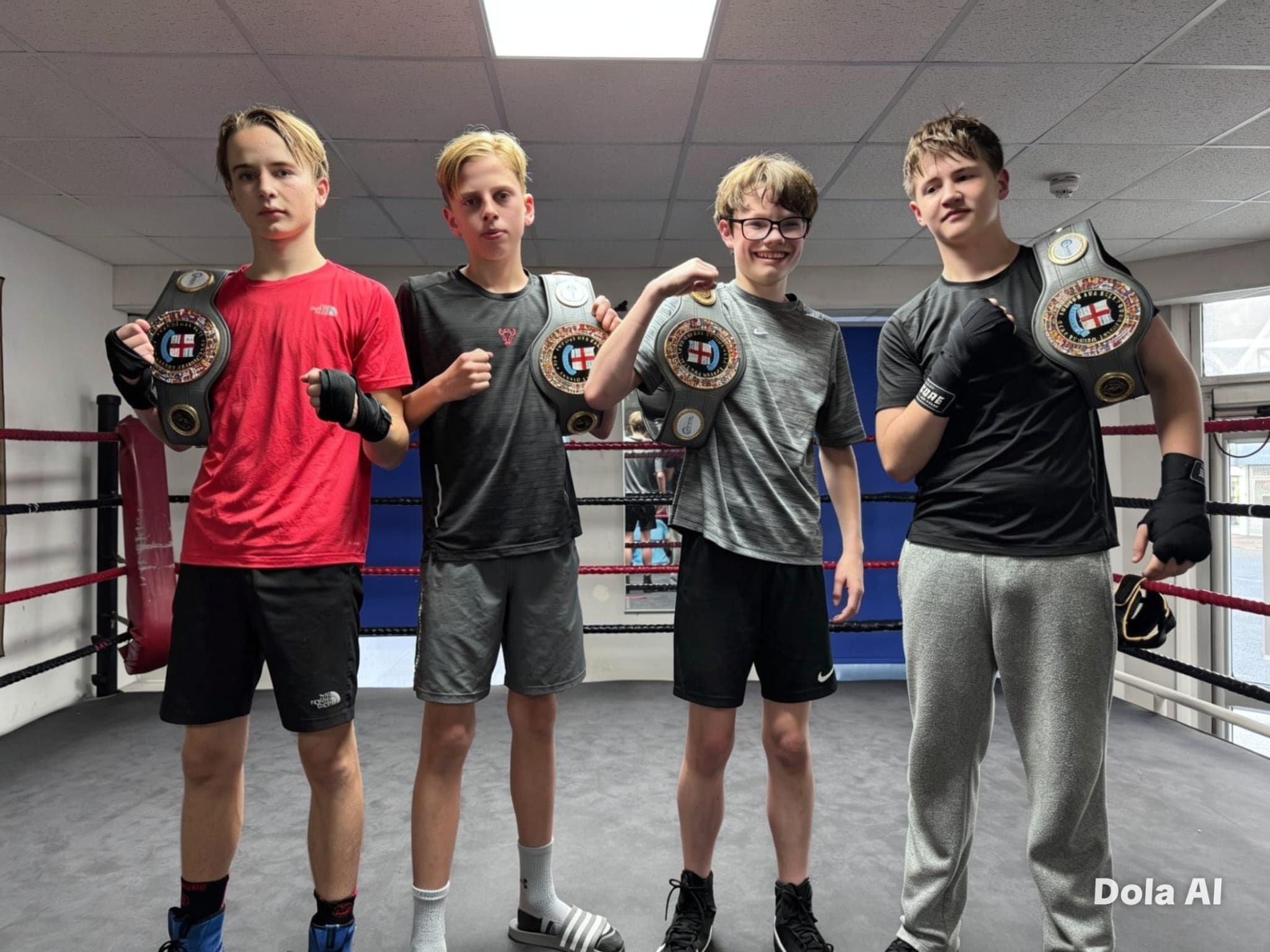 Junior champions with their belts at Marcianno ABC